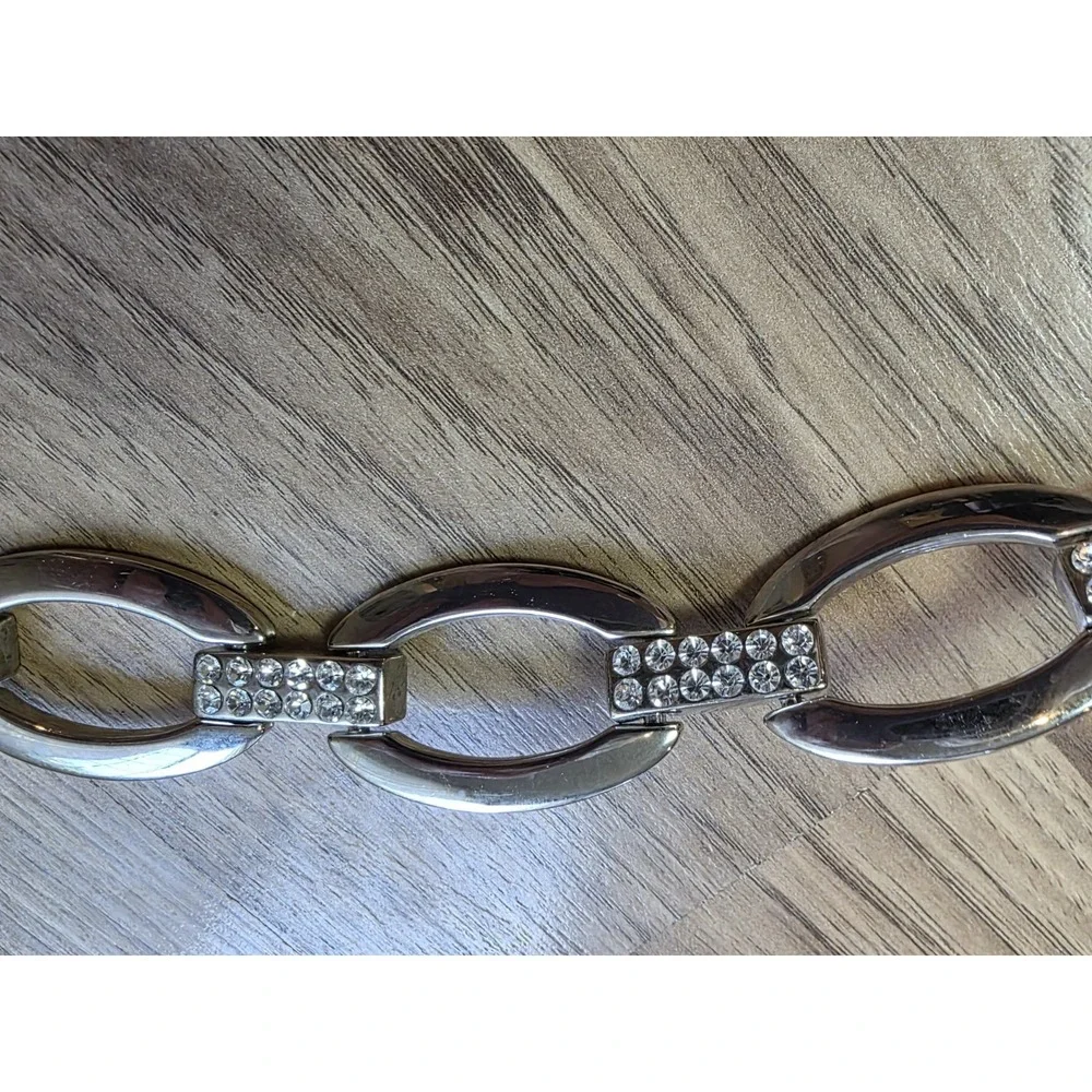 Chain Belt Loop‎ Rhinestone Silver Decorative Vintage Early 2000s